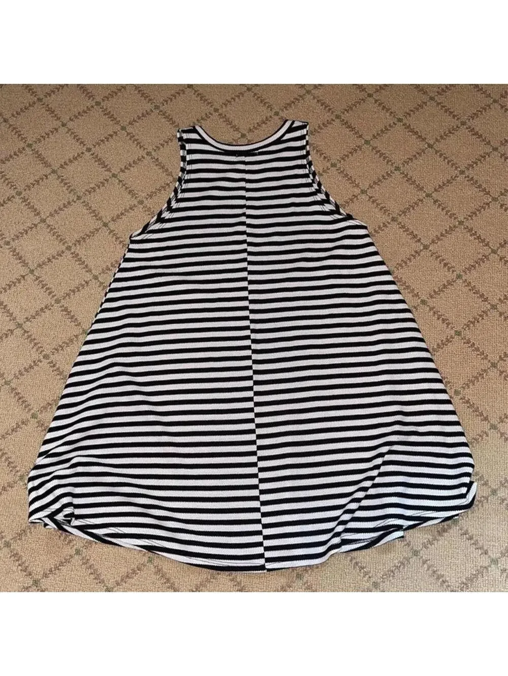 Black & white striped knit tank dress M